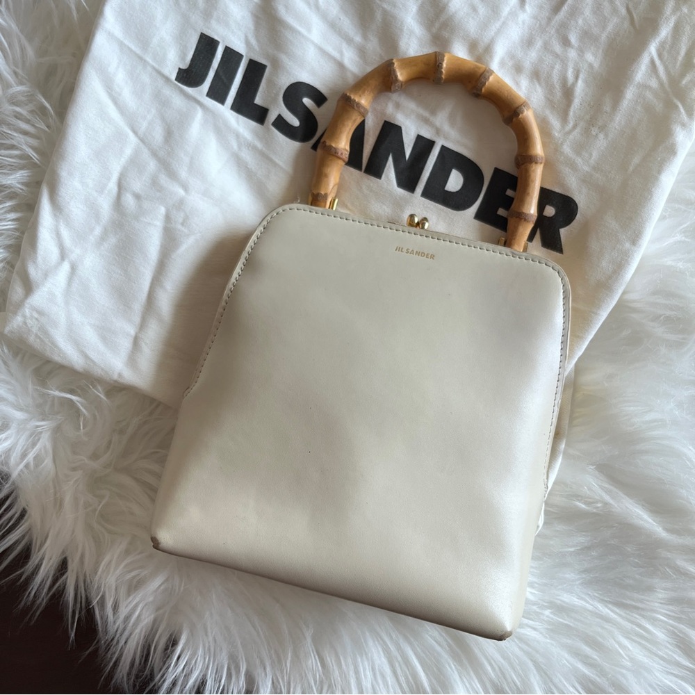 Jil Sander Joji small leather bamboo handle bag